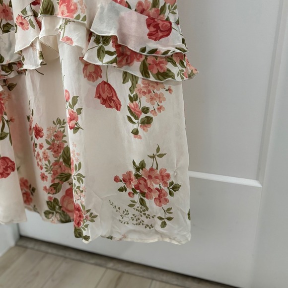 New with flaw Reformation Tripoli Floral Ruffle Maxi Dress Gown Size 2 $348 - Picture 9 of 12